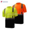 Привет виз Лайм мужские 2 тон круглый воротник светоотражающие футболка охране труда соотвествуя en471 высокая видимость безопасности одежда с нагрудным карманом 